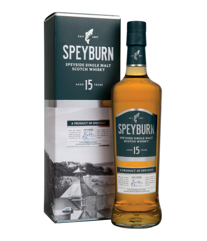 Fles Speyburn 15 Years Old, Speyside single malt whisky uit Rothes, op voorraad bij slijterij t Bockje in Bathmen