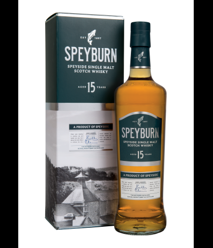 Fles Speyburn 15 Years Old, Speyside single malt whisky uit Rothes, op voorraad bij slijterij t Bockje in Bathmen