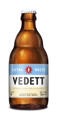Fles Vedett Extra White, bier van Vedett, op voorraad bij slijterij ’t Bockje in Bathmen