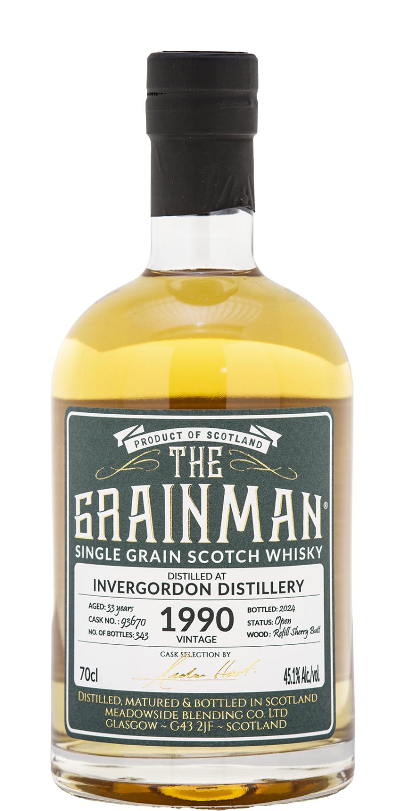 Fles Schotse graanwhisky van Invergordon, op voorraad bij slijterij t Bockje in Bathmen