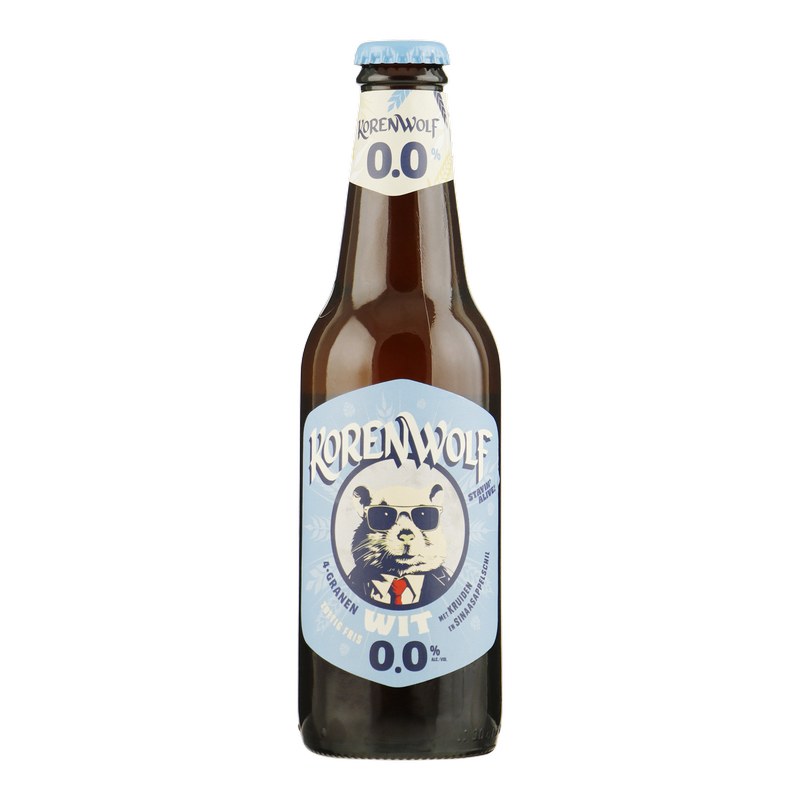 Alcoholvrije drank Gulpener Korenwolf Wit 0.0 van Gulpener, op voorraad bij slijterij ’t Bockje in Bathmen