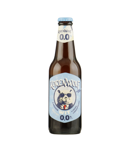 Fles Gulpener Korenwolf Wit 0.0, bier van Gulpener, bij slijterij t Bockje in Bathmen