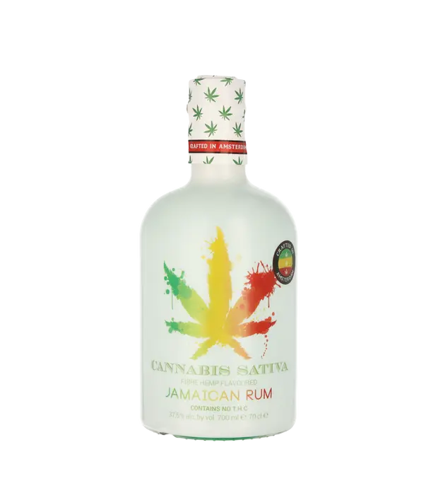 Fles Cannabis Sativa Jamaican Rum, rum, bij slijterij t Bockje in Bathmen