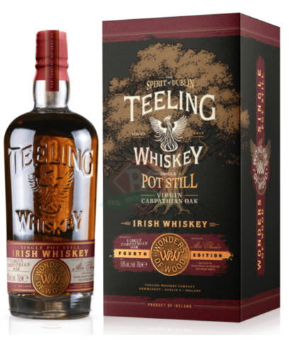 Fles Teeling Wonders of Wood Fourth Edition, Ierse whiskey uit Dublin, op voorraad bij slijterij t Bockje in Bathmen