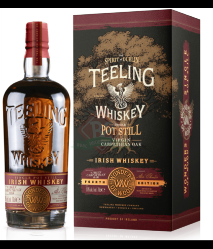 Fles Teeling Wonders of Wood Fourth Edition, Ierse whiskey uit Dublin, op voorraad bij slijterij t Bockje in Bathmen