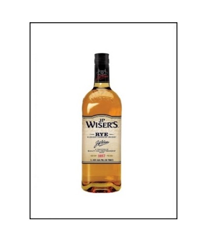 Fles J.P. Wiser's Rye Whiskey, whisky, bij slijterij ’t Bockje in Bathmen