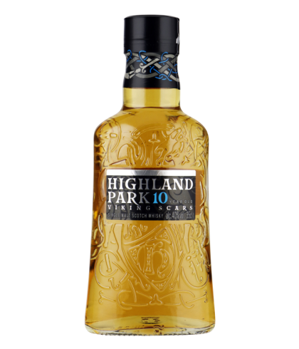 Fles Highland Park 10 Years Old, single malt whisky, op voorraad bij slijterij t Bockje in Bathmen