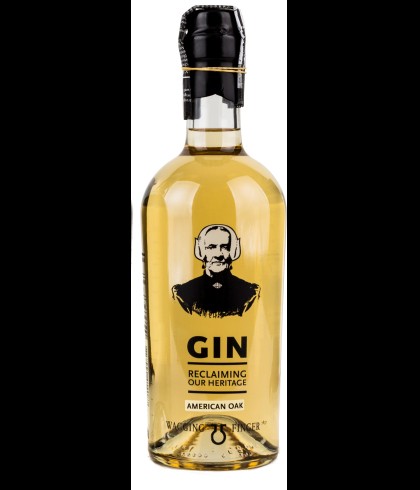 Fles Wagging Finger Deventer Aged Gin, gin, op voorraad bij slijterij t Bockje in Bathmen