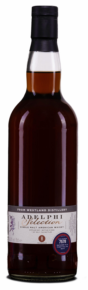 Fles Westland 8 Years Old 2017, single malt whisky, op voorraad bij slijterij t Bockje in Bathmen