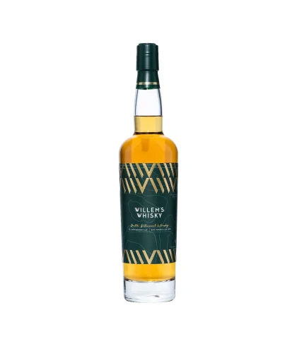 Fles Willem's Whisky, whisky, op voorraad bij slijterij t Bockje in Bathmen