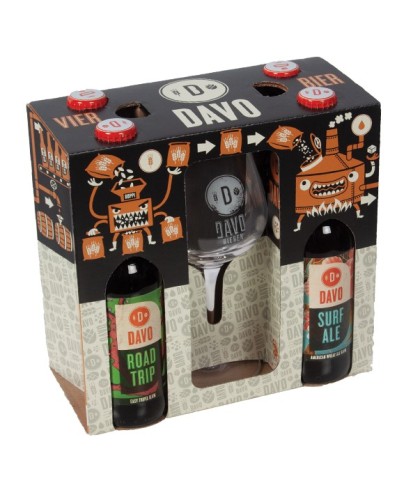Geschenk DAVO bier geschenk 4 flesjes + 1 Davo glas van Davo, bij slijterij ’t Bockje in Bathmen
