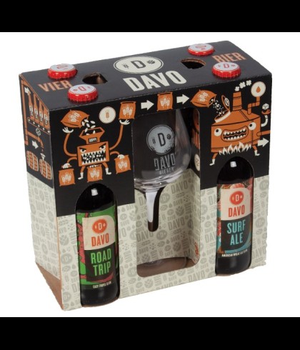 Geschenk DAVO bier geschenk 4 flesjes + 1 Davo glas van Davo, bij slijterij ’t Bockje in Bathmen