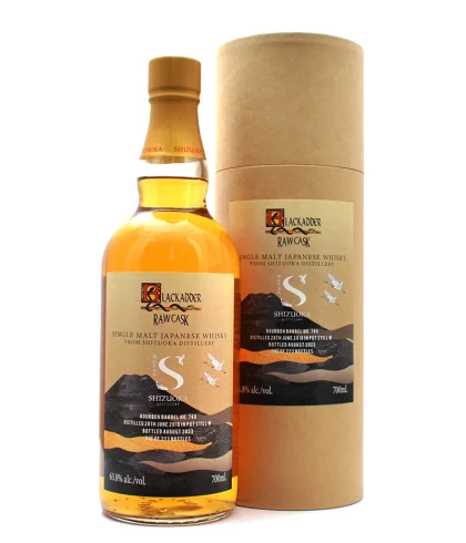 Fles Raw Cask Shizuoka Pot Still W 2018, single malt whisky, op voorraad bij slijterij t Bockje in Bathmen