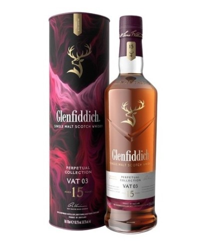 Fles Glenfiddich Perpetual Collection Vat 03, single malt whisky, op voorraad bij slijterij t Bockje in Bathmen