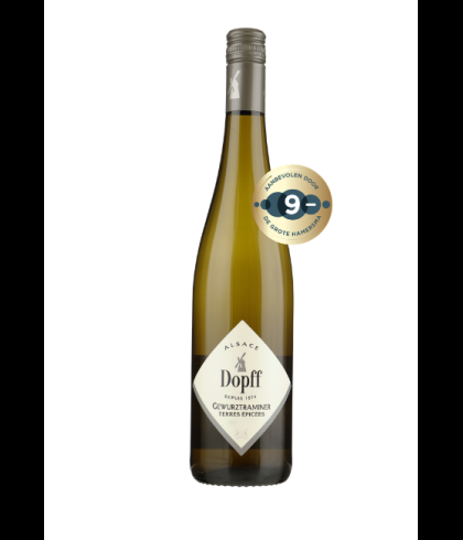Fles Dopff au Moulin Gewurztraminer, wijn, op voorraad bij slijterij t Bockje in Bathmen
