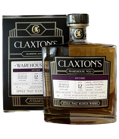 Fles Claxton’s Benriach 12 Years Old, single malt whisky, op voorraad bij slijterij t Bockje in Bathmen