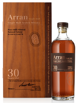 Fles Arran 30 Years Old Sherry Hogshead, single malt whisky, op voorraad bij slijterij t Bockje in Bathmen