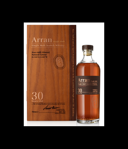 Fles Arran 30 Years Old Sherry Hogshead, single malt whisky, op voorraad bij slijterij t Bockje in Bathmen