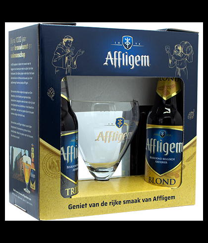 Fles Affligem Geschenkverpakking Met Glas, bier van Affligem, bij slijterij t Bockje in Bathmen