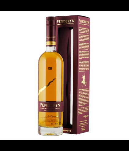 Fles Penderyn Sherrywood, Welshe single malt whisky, op voorraad bij slijterij t Bockje in Bathmen
