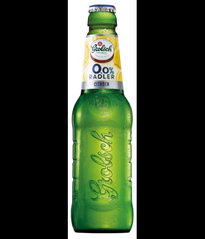 Flesje Grolsch Radler 0,0% van 30 centiliter, alcoholvrij pils met vruchtensap, op voorraad bij slijterij t Bockje in Bathmen