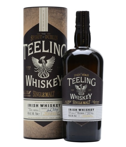 Fles Teeling Irish Single Malt Whiskey, Ierse whiskey uit Dublin, op voorraad bij slijterij t Bockje in Bathmen