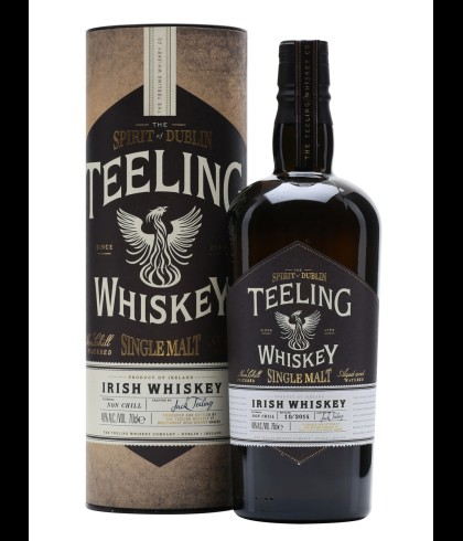 Fles Teeling Irish Single Malt Whiskey, Ierse whiskey uit Dublin, op voorraad bij slijterij t Bockje in Bathmen