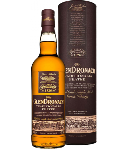 Fles GlenDronach Traditionally Peated, single malt whisky, op voorraad bij slijterij t Bockje in Bathmen