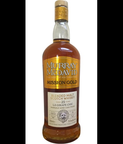 Fles Murray McDavid La Girafe Chic 1997, whisky, bij slijterij ’t Bockje in Bathmen