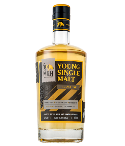Fles Milk and Honey Young Single Malt The Last One, Israelische single malt whisky, op voorraad bij slijterij t Bockje in Bathmen