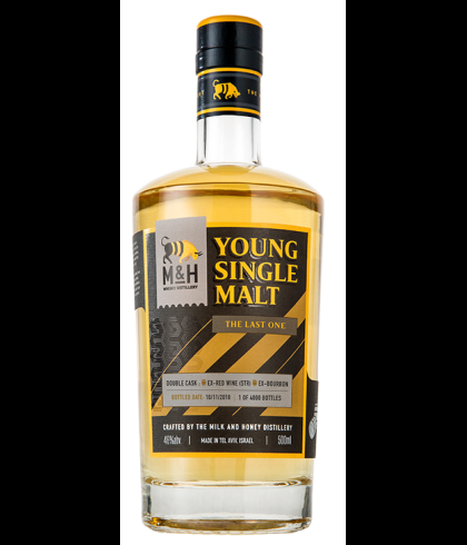 Fles Milk and Honey Young Single Malt The Last One, Israelische single malt whisky, op voorraad bij slijterij t Bockje in Bathmen