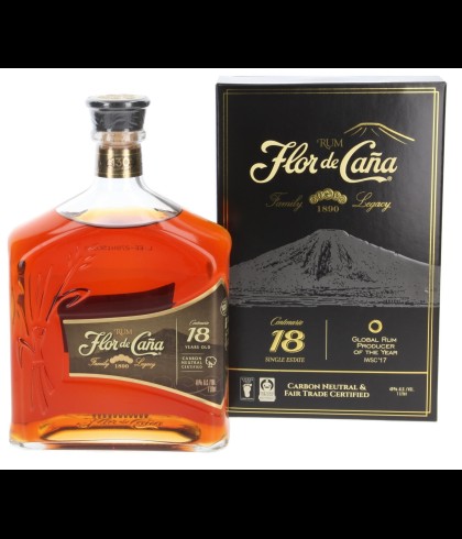 Fles Flor de Cana Centenario 18 Years Old, rum, bij slijterij t Bockje in Bathmen