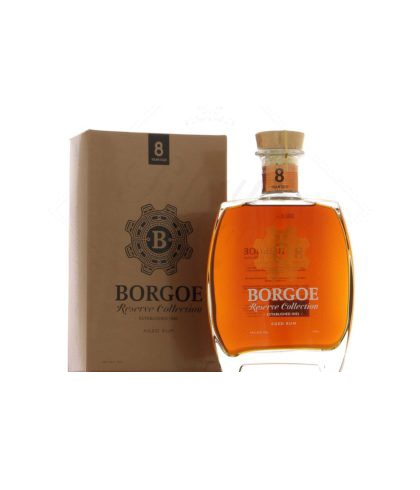 Fles Borgoe 8 yo, rum, bij slijterij t Bockje in Bathmen