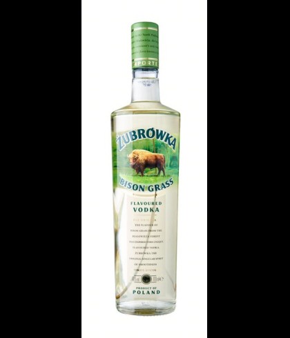 Fles Zubrowka Vodka Bison Grass, wodka, op voorraad bij slijterij t Bockje in Bathmen