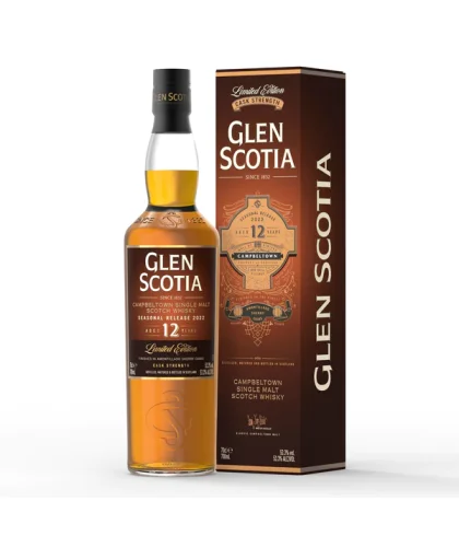 Fles Glen Scotia 12 Years Old Amontillado Seasonal Release, single malt whisky, op voorraad bij slijterij t Bockje in Bathmen