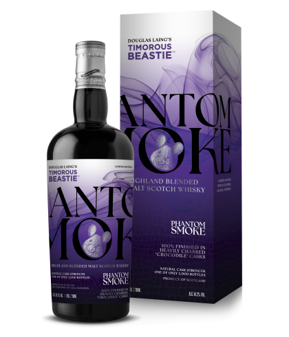 Fles Timorous Beastie Phantom Smoke Crocodile Cask, whisky, bij slijterij ’t Bockje in Bathmen
