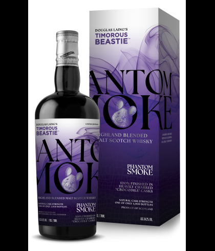 Fles Timorous Beastie Phantom Smoke Crocodile Cask, Highland blended malt van Douglas Laing, op voorraad bij slijterij t Bockje in Bathmen