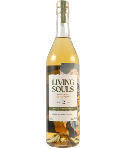Fles Living Souls Ardmore 12Y, geturfde Highland single malt van de Ardmore-distilleerderij, op voorraad bij slijterij t Bockje in Bathmen