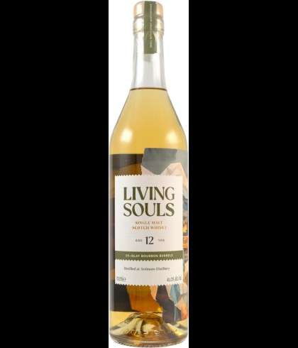Fles Living Souls Ardmore 12Y, geturfde Highland single malt van de Ardmore-distilleerderij, op voorraad bij slijterij t Bockje in Bathmen