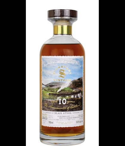 Fles Signatory Monuments of Scotland Blair Athol 10Y, single malt whisky, op voorraad bij slijterij t Bockje in Bathmen