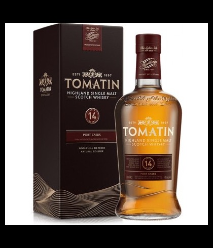 Fles Tomatin 14 Years Old Port Casks, Highland single malt whisky, op voorraad bij slijterij t Bockje in Bathmen