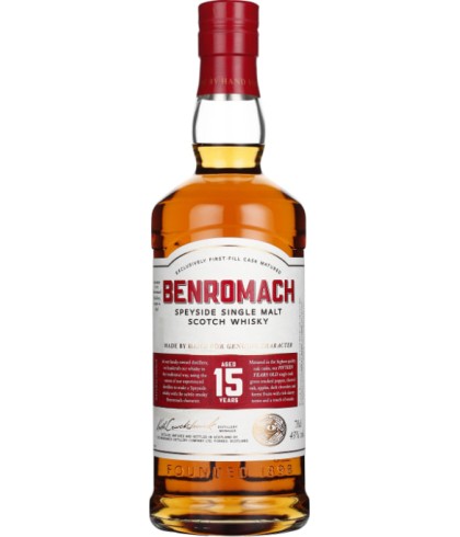 Fles Benromach 15 Years Old, single malt whisky, op voorraad bij slijterij t Bockje in Bathmen