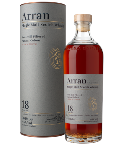 Fles Arran 18 Years Old, single malt whisky, op voorraad bij slijterij t Bockje in Bathmen
