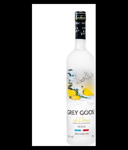 Fles Grey Goose Le Citron, wodka, op voorraad bij slijterij t Bockje in Bathmen