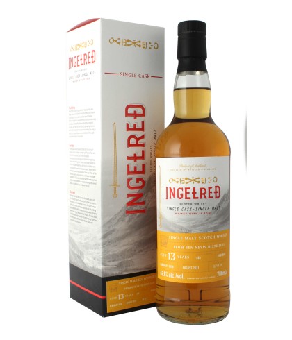 Fles Ingelred Ben Nevis 13Y 2008 #685, single malt whisky, op voorraad bij slijterij t Bockje in Bathmen