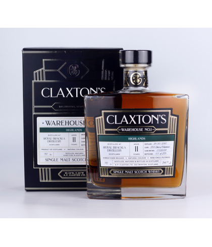 Fles Claxton's Warehouse Royal Brackla 11 Years Old, whisky, bij slijterij ’t Bockje in Bathmen