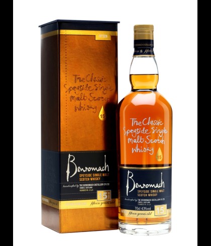 Fles Benromach 15 Years Old &ndash; oudere uitvoering, single malt whisky, op voorraad bij slijterij t Bockje in Bathmen