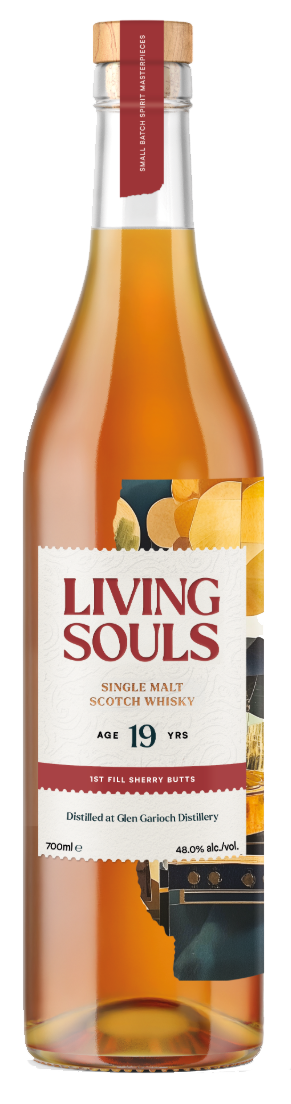 Fles whisky van bottelaar Living Souls, op voorraad bij slijterij t Bockje in Bathmen