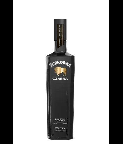 Fles Zubrowka Czarna Vodka, wodka, op voorraad bij slijterij t Bockje in Bathmen