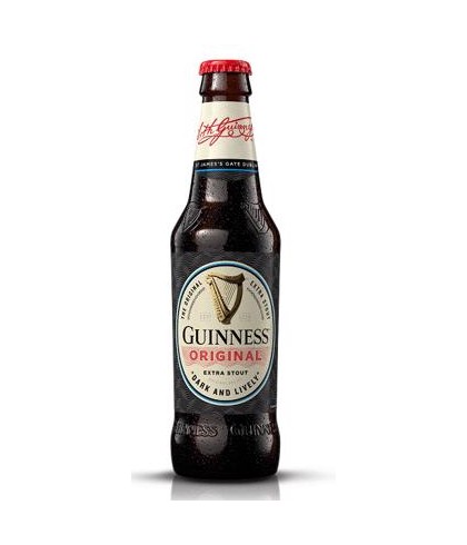 Fles Guinness Original Extra Stout, bier van Guinness, bij slijterij t Bockje in Bathmen